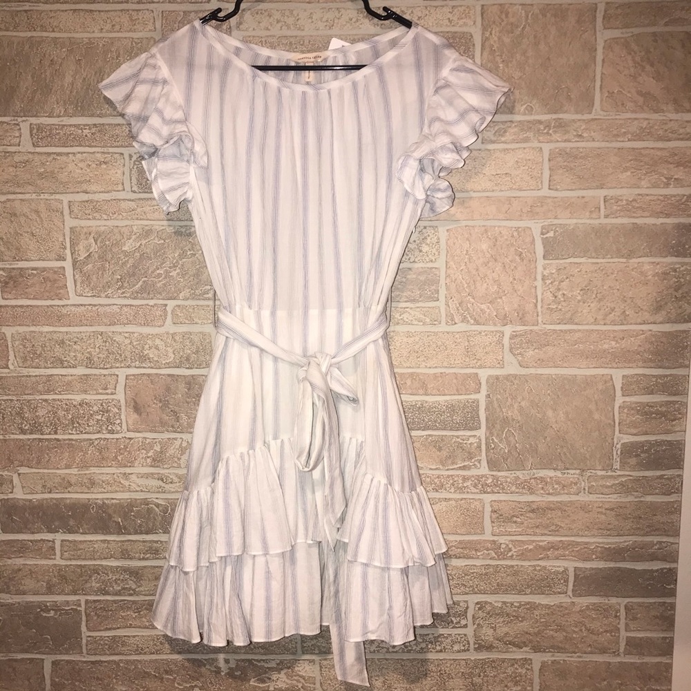 Rebecca Taylor Stripe Dress Snow Combo Size 6